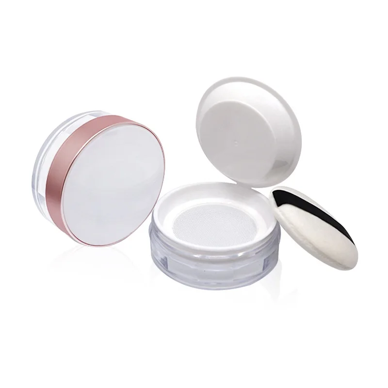 

50Pcs 20G Loose Powder Compact Empty Portable Plastic DIY Makeup Box Powder Case with Powder Puff and Elasticated Net Sifter