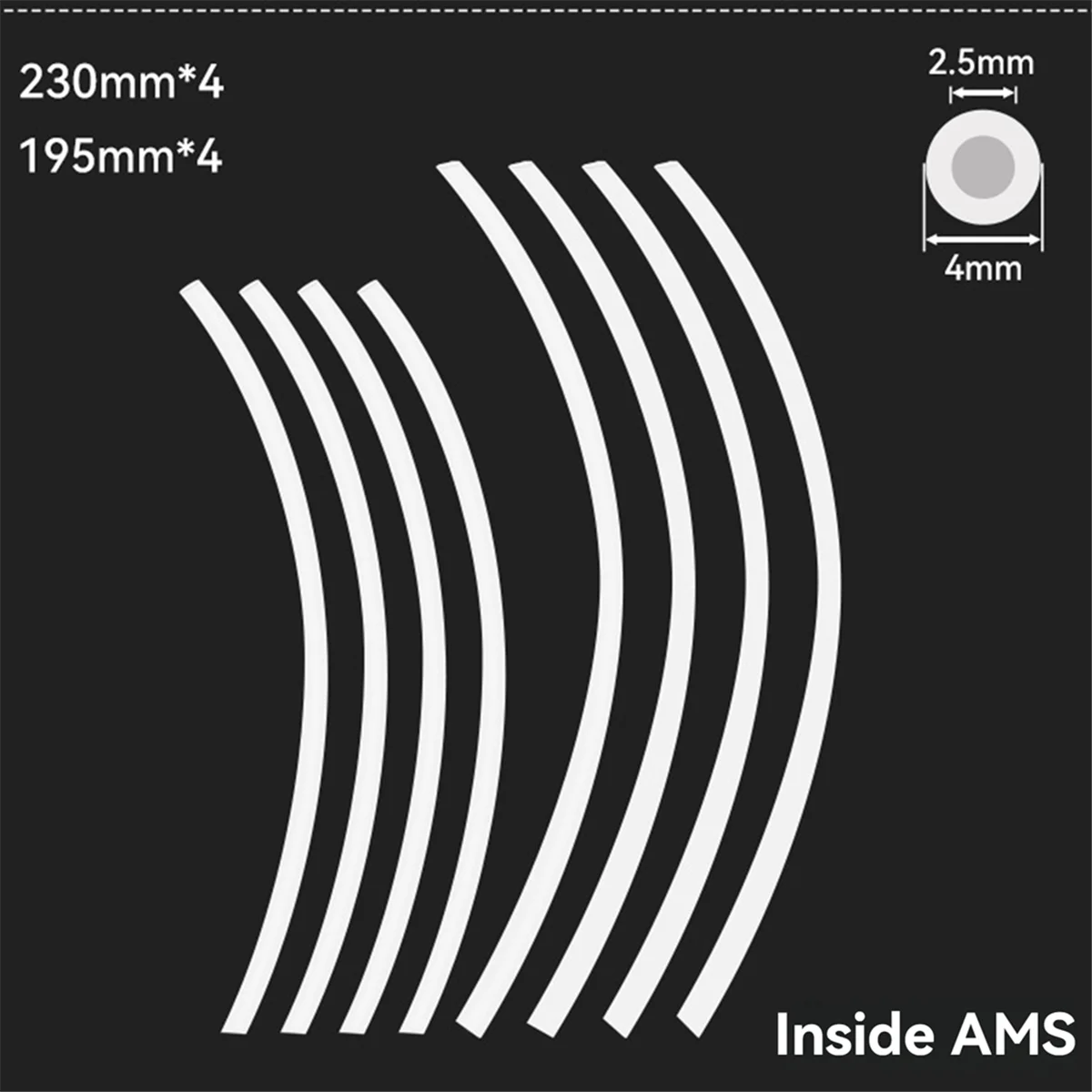 fine For Bambu Lab PTFE Tube ID 2.5mm OD 4mm Teflonto Pipe 1.75mm for 3D Printer BambuLab A1/A1 Mini/P1P/P1S/X1C 1M,A