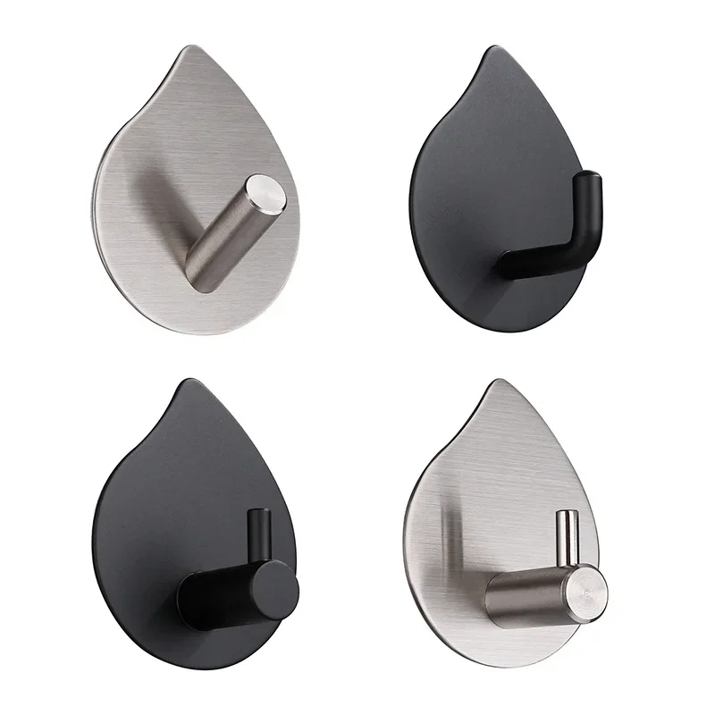 304 Stainless Steel Bathroom Hooks Shower Accessories Adhesive Wall Towel Hook For Hanging Bath Sponge Robe Hanger Organizer