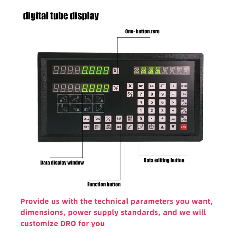 Custom digital readout displays or linear scale encoder grating scale sensors for lathes milling machines and other equipment