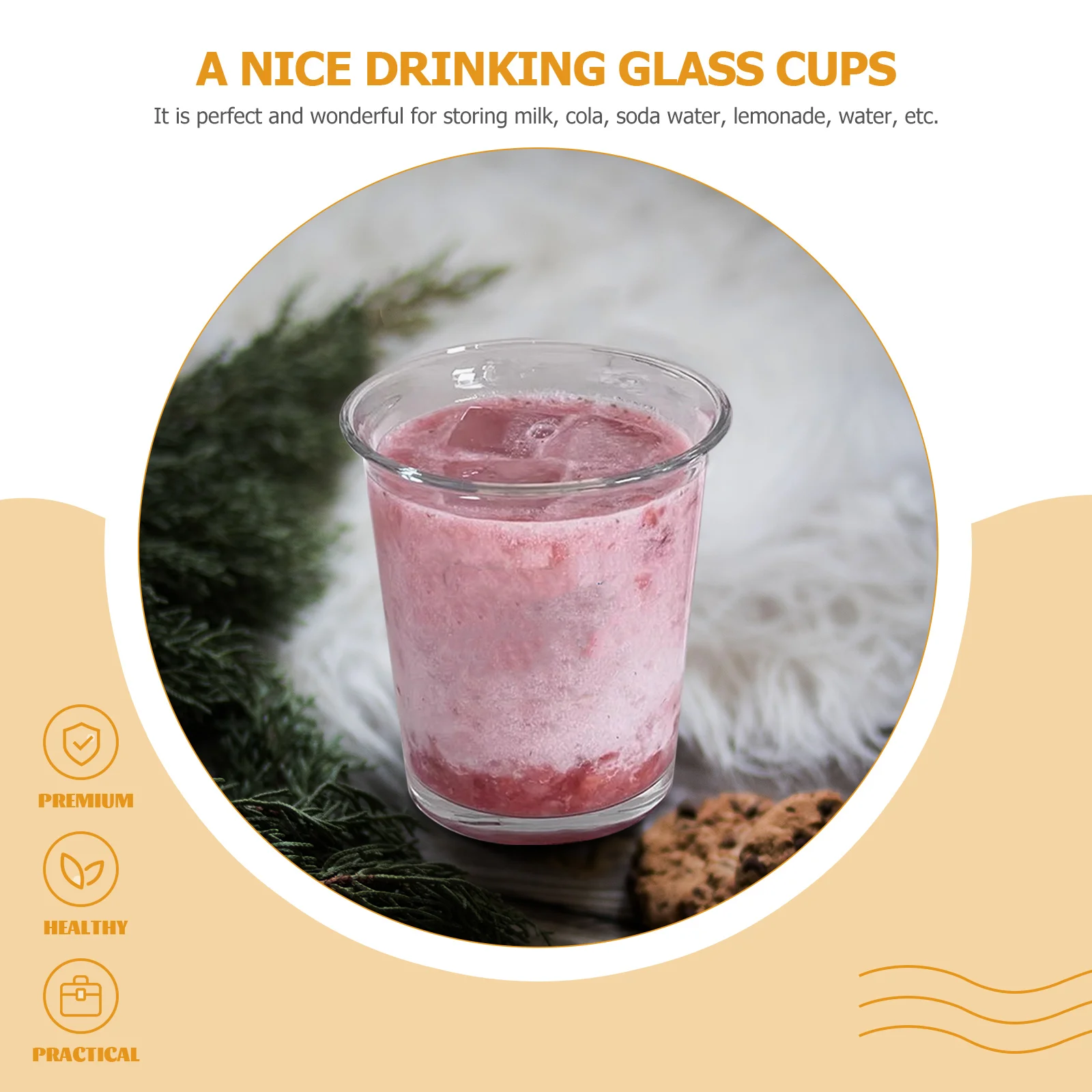 

2Pcs Glass Cup Set Transparent Breakfast Drinking Mug for Coffee Latte Art Cappuccino Hot Chocolate Water Excellent