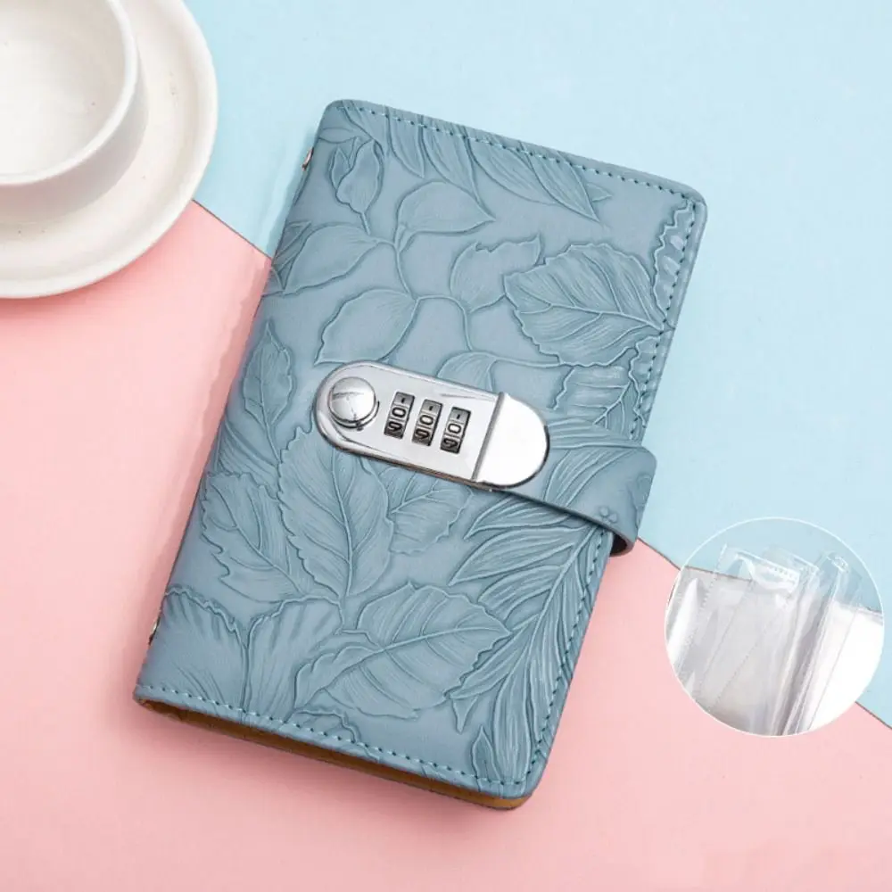 

50Sheets Saving Money Binder PU Leather Emboss Flower Planner Organizer Savings Handbook Wallet Storage Account Book