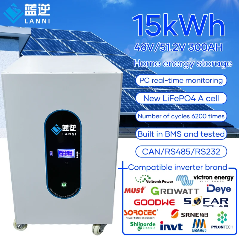 15 KWH 48 v300ah portable solar pv supply lithium rechargeable  energy storage battery factory