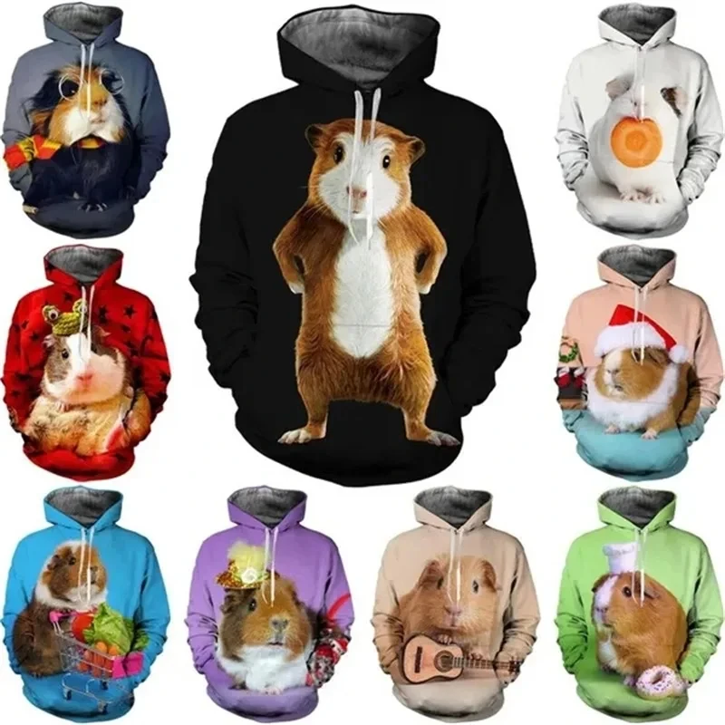 

Cute Guinea Pig Hoodies For Men Women 3D Printed Animal Graphic Mens Hooded Personality Casual Pullover Sweatshirts Wholesaler