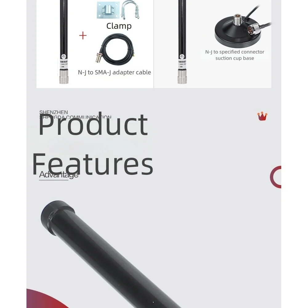 Außeninstallation, Glasfaserantenne, 2,4 GHz, 360-Grad-Signalabdeckung, Signalverstärker, 20,0 x 2 cm, 2 dBi Verstärkung