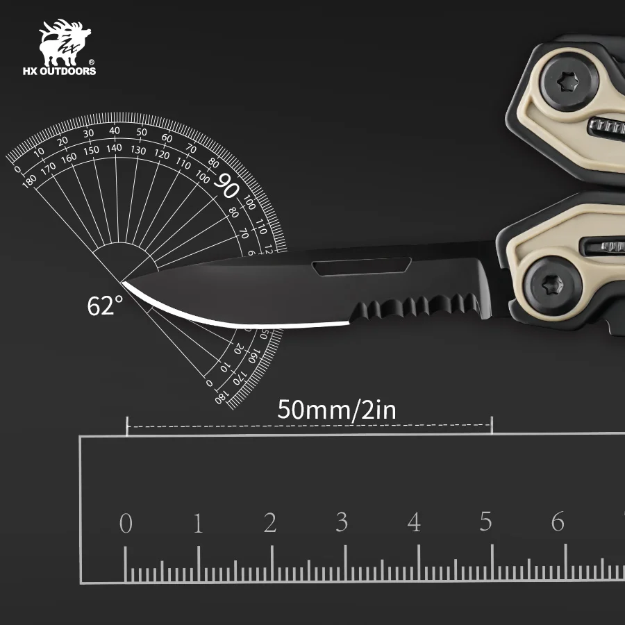 HX OUTDOORS CQ-27 Multifuncional Pliers Camping Survival Multitool Folding Plier Scissors Screwdriver Bits Saw Hunting Gear