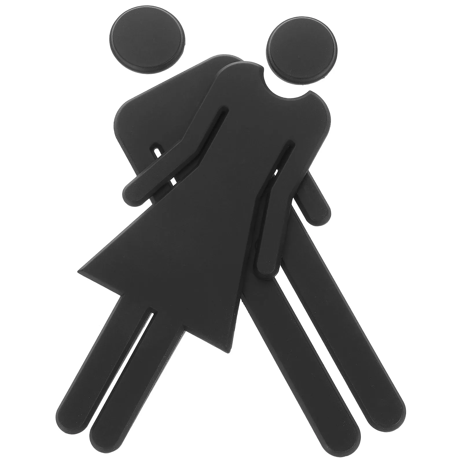 12Cm Metal Bathroom Sign Set Men Women Toilet Symbol Sign Sleek Modern Design Easy Mount Restroom Identification Signs