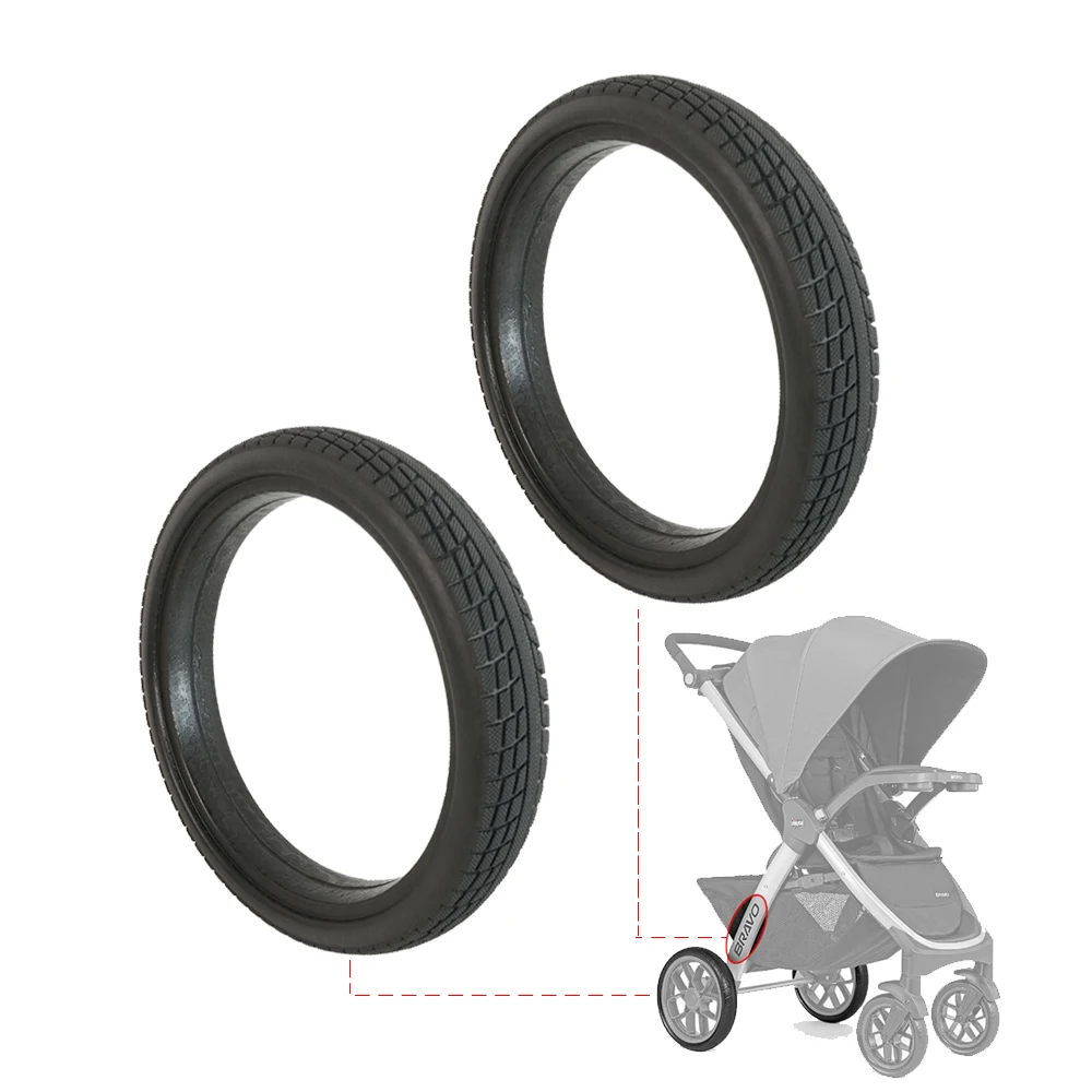 Custom Rear Tire For Chicco Bravo Buggy Back Wheel All Terrain PU Tubeless Tyre With Tread Replacement Baby Stroller Accessories
