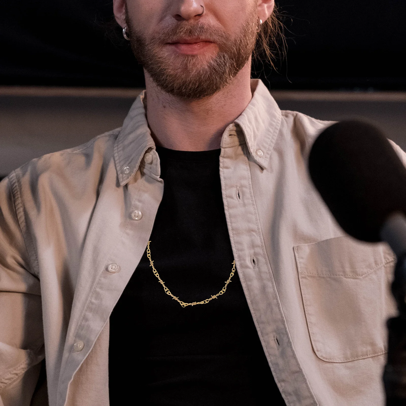 Barbed Wire Punk Necklace Adjustable Metal Link Chain Gothic Thorn Choker Hiphop Jewelry Choker Necklace