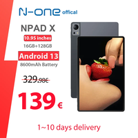 N-one NPad X MTK G99 8-Cores Tablet PC 10.95'' Android 13 Fast Charging 8600mAh MAX 8+8GB 128GB 2000*1200 FHD IPS 4G LTE Wi-Fi