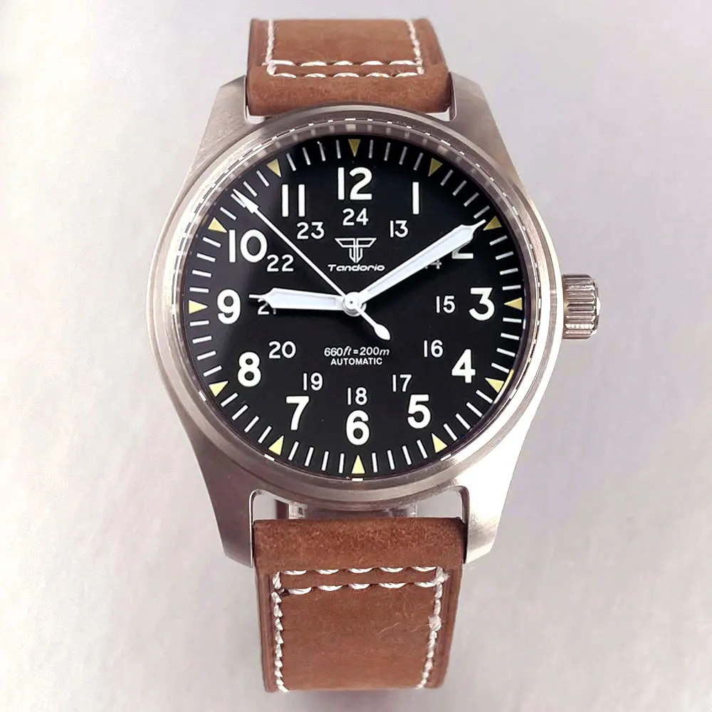 Automatische Pilotenuhr für Herren, 39 mm, Miyota8215, 20 bar, wasserdicht, mechanisch, Retro-Fliegeruhren, Saphirglas, 316L-Stahl – Detail 21