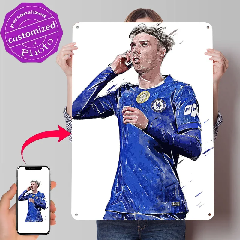 Cole Palmer Portrait 3D Texture Printed Poster Custom Vintage Metal Tin Plate Sign for Wall Art Decor Room Decoration Gaming