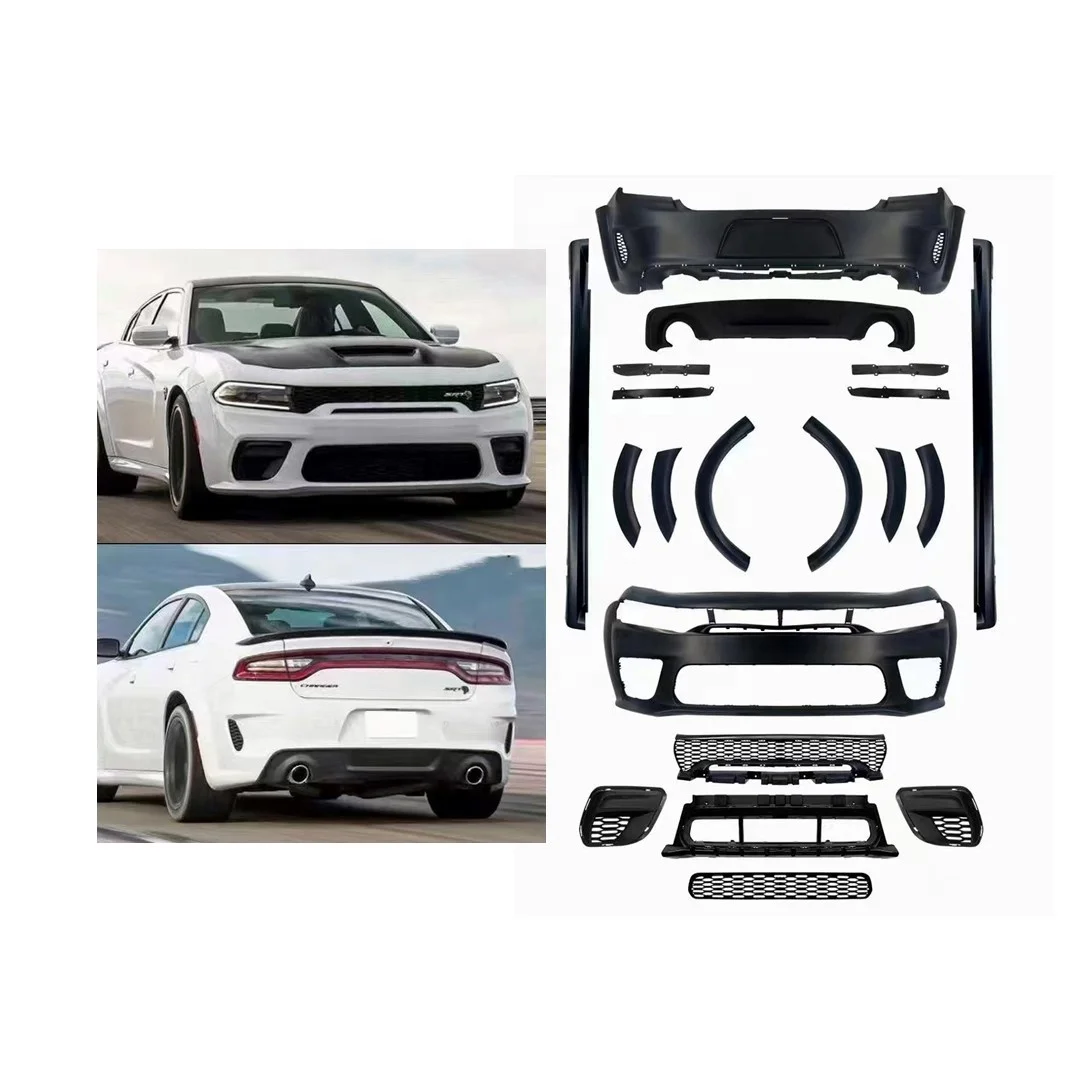 

SRT Style Body Kit Accessories Auto Front Bumper Cover With Widebody Fender Flares for Dodge Charger Daytona 2015 up Hellcat