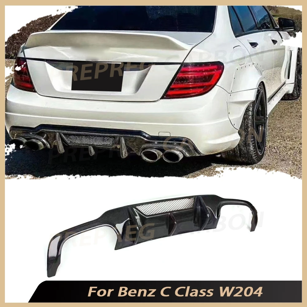 

Carbon Fiber Rear Bumper Lip Diffuser Spoiler for Mercedes Benz C Class W204 C180 C200 C260 C300 C63 AMG 2012 2013 2014