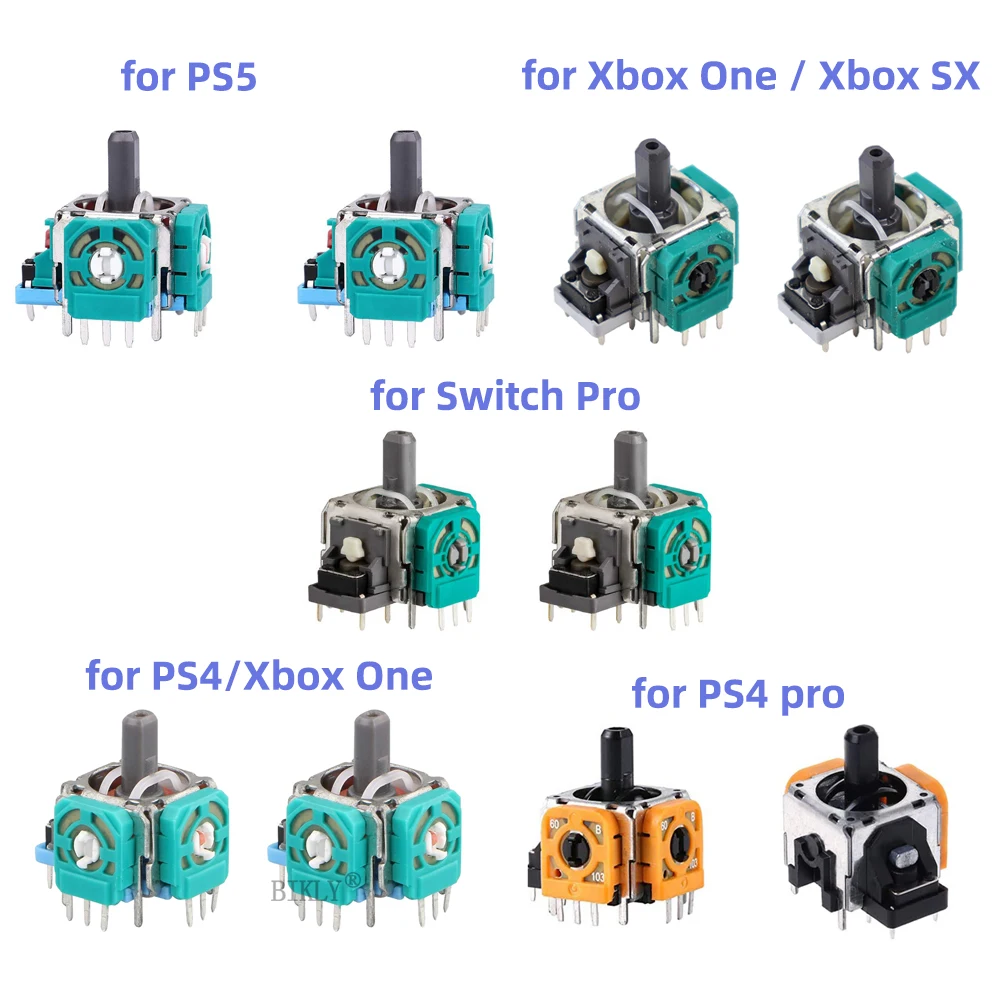 2 قطعة استبدال عصا التحكم التناظرية ثلاثية الأبعاد ل PS5/PS4/Switch Pro/Xbox One/Series تحكم ThumbStick إصلاح أجزاء الملحقات