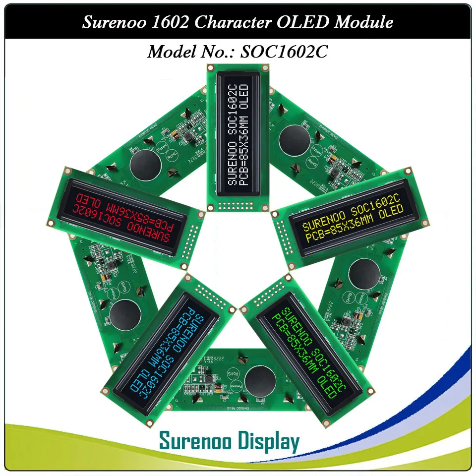 

Real OLED Display, Left Parallel Interface 85X36MM 1602 162 16*2 Character LCD Module Display LCM Screen build-in WS0010