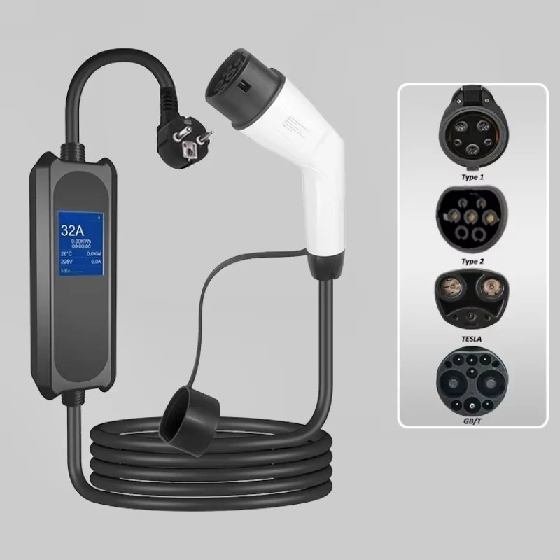 Type1 Type2 GB/T Electric Car Charger 16A 32A Portable EV Charging Station New Condition for EV Charging