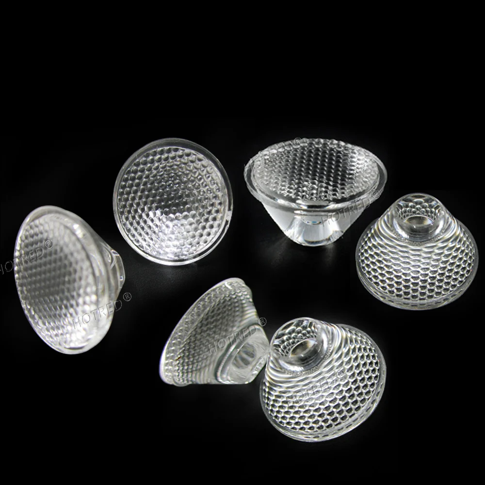 LED Lens 20mm 1W 3W 5W Optical PMMA Reflector Collimator Smooth Clear Bead Surface Lenses 5 10 15 30 45 60 90 120 Degree For 1W