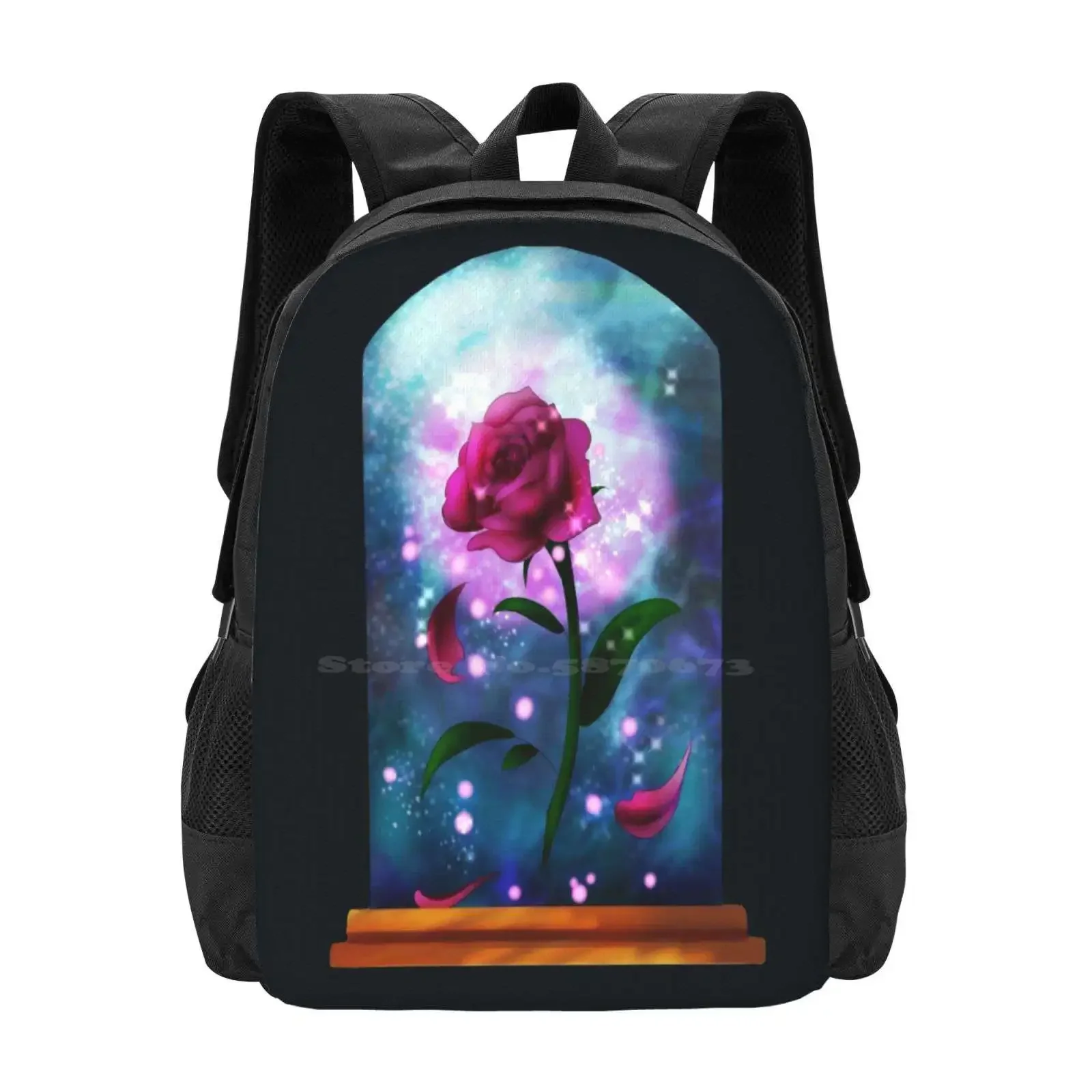 

Enchanted Rose Large Capacity School Backpack Laptop Bags Rose Magical Colourful Enchanted Belle