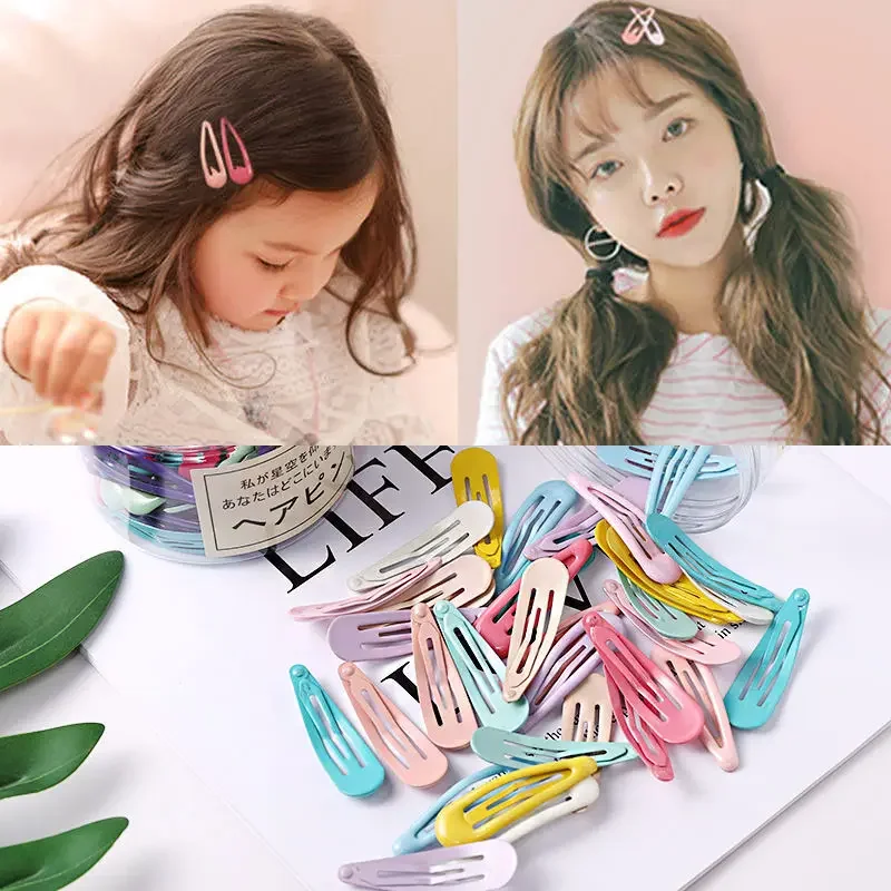 20/30Pcs New Girls Cute Colorful Waterdrop Shape Hairpins Sweet Hair Clips Kids Barrettes Slid Clip Fashion Hair Accessories