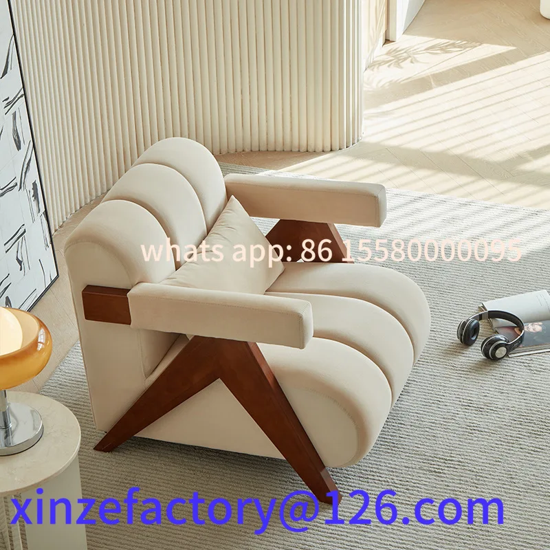 

Customizable Living room single person sofa, lamb velvet designer sofa chair, balcony leisure