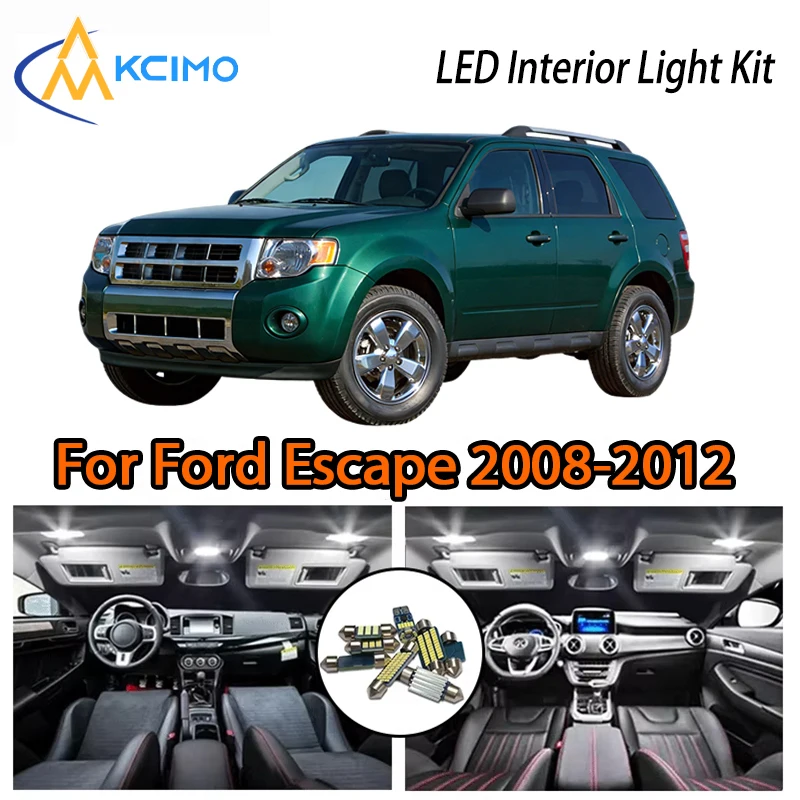 

KCIMO For Ford Escape 2008-2012 Premium LED Interior Kit - 2 Colors , Quick Installation, Long-Lasting