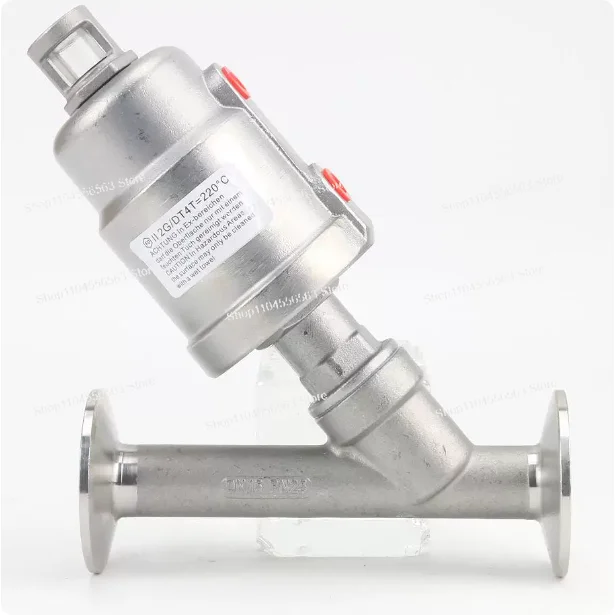 304 Stainless Steel Pneumatic Y-Pattern Angle Seat Valve, Clamp Connection Quick-Connect Steam Sanitary Ball Valve