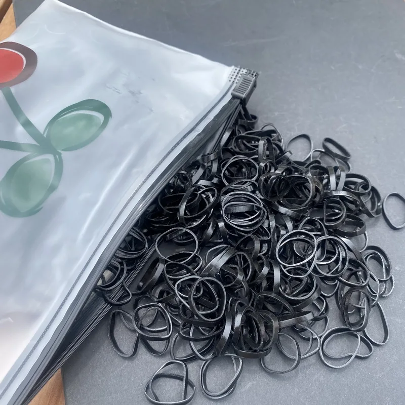 1000 Stück dicke Einweg gummibänder Baby haargummi mädchen Pferdes chwanz Kinder haar elastische breite Haar gummis für Kinder haarschmuck mädchen – Detail 3