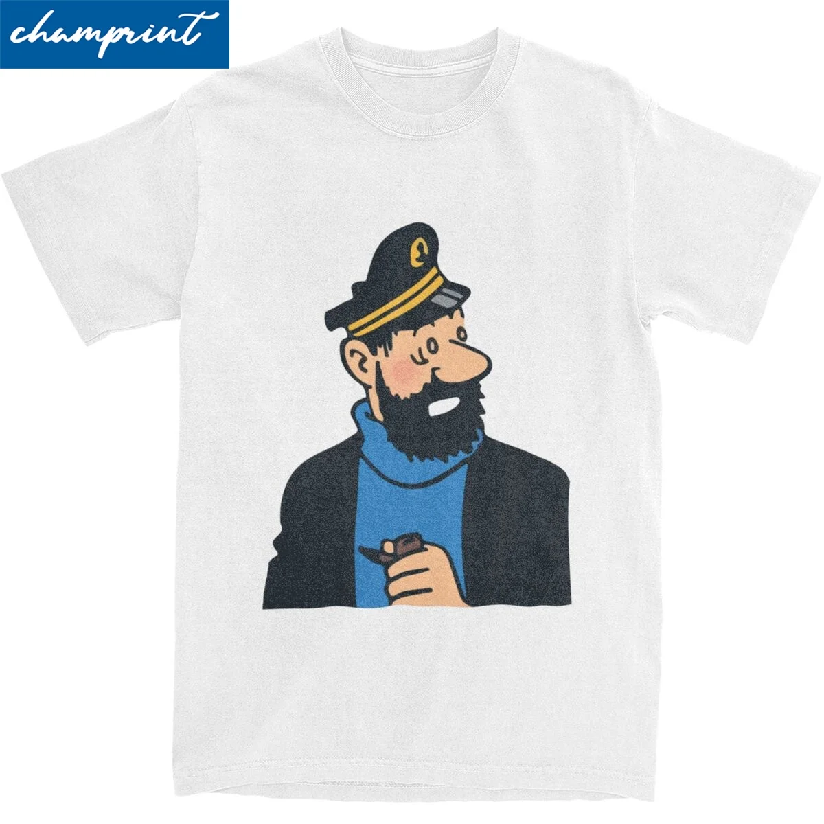 Captain Haddock Tin Teen T-Shirt for Men Women Novelty 100% Cotton Tee Shirt Crew Neck Short Sleeve T Shirts 6XL Tops