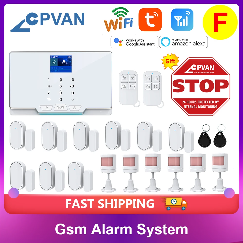 Tuya-sistema de alarma inteligente para el hogar, dispositivo de seguridad antirrobo con Detector de movimiento, Wifi, Gsm, 11 idiomas, 433MHz,