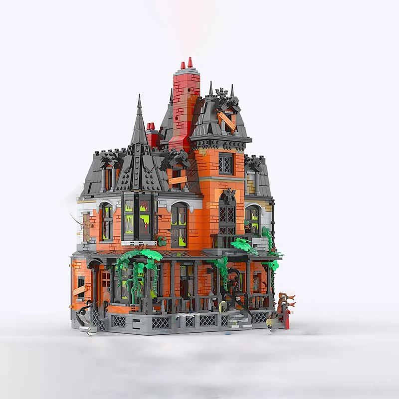 ชุดประกอบโมเดลบล็อกตัวต่อ MOC สินค้าใหม่สุดหรู สไตล์วิคตอเรียน บ้านผีสิง เทคโนโลยีแบบโมดูล ของเล่นเด็ก DIY