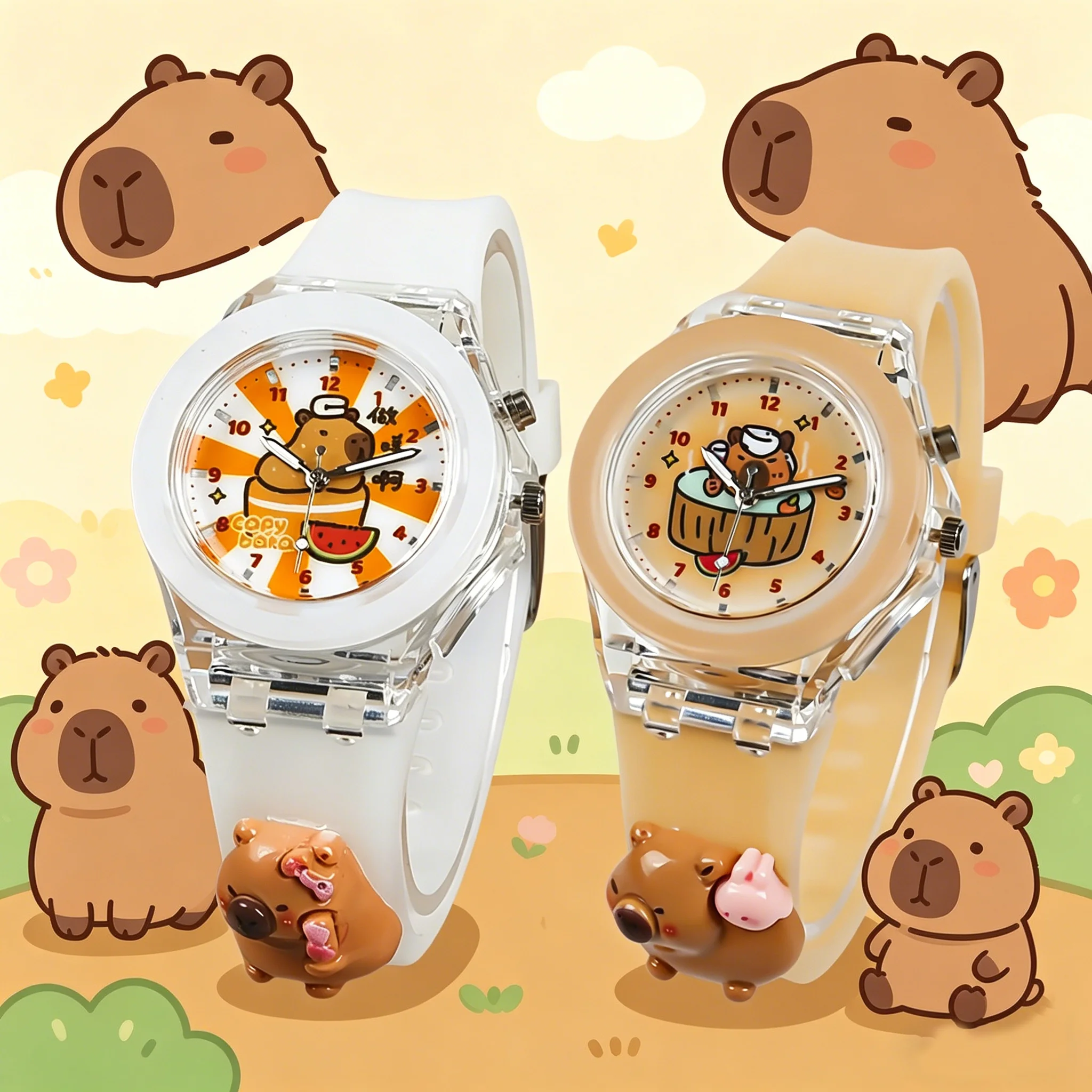 2 Pcs New Animal Series Luminous Watches, Cute Cartoon Ladies Watches with Casual Comfortable Strap, Perfect Gift