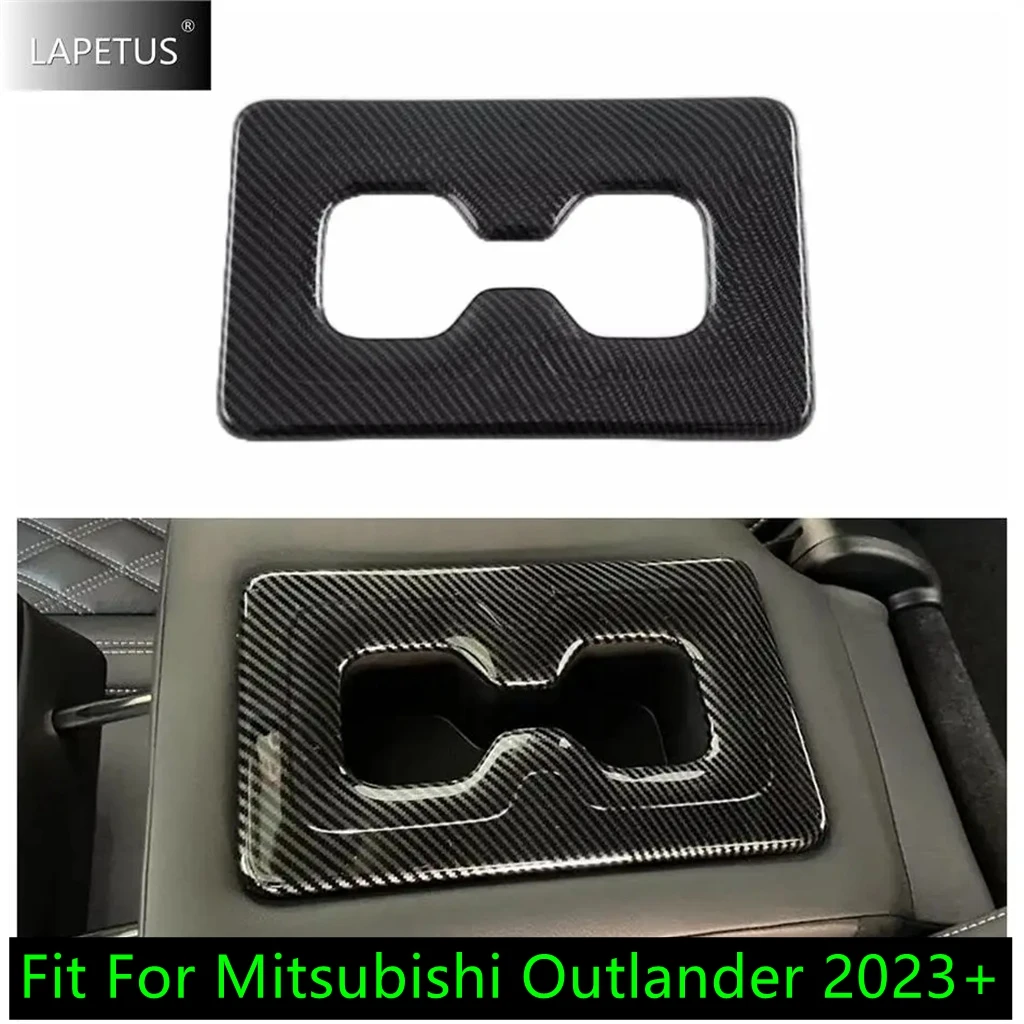 

Carbon Fiber Car Interior Rear Water Cup Holder Frame Panel Decoration Accessories Cover Trim For Mitsubishi Outlander 2023 2024