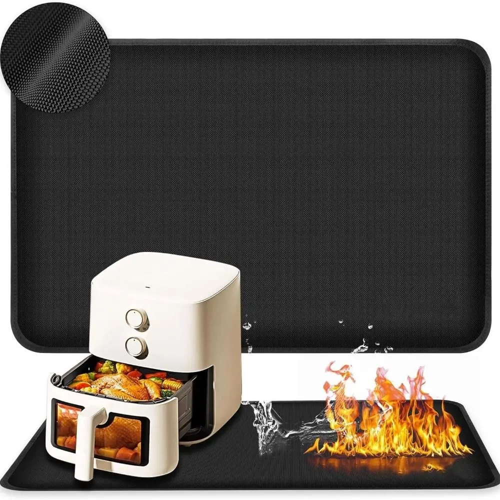 

New Oilproof Barbecue Grills Mat High Temperature Resistant Black Fireplaces Protective Mat Flame Retardant Pad Outdoor BBQ
