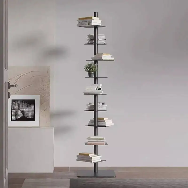 Household Removable Bookcase metal Modern Rotating Multifunction Bookcases Corner Book Shelf Removable Creativity Book Rack