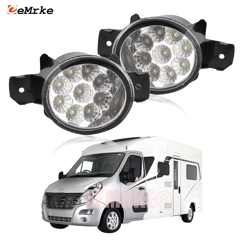 Upgrade Led Fog Lights Assembly for Opel Vauxhall Movano B X62 Renault Master III JV FV Car PTF Lamp DRL Daytime Running Light