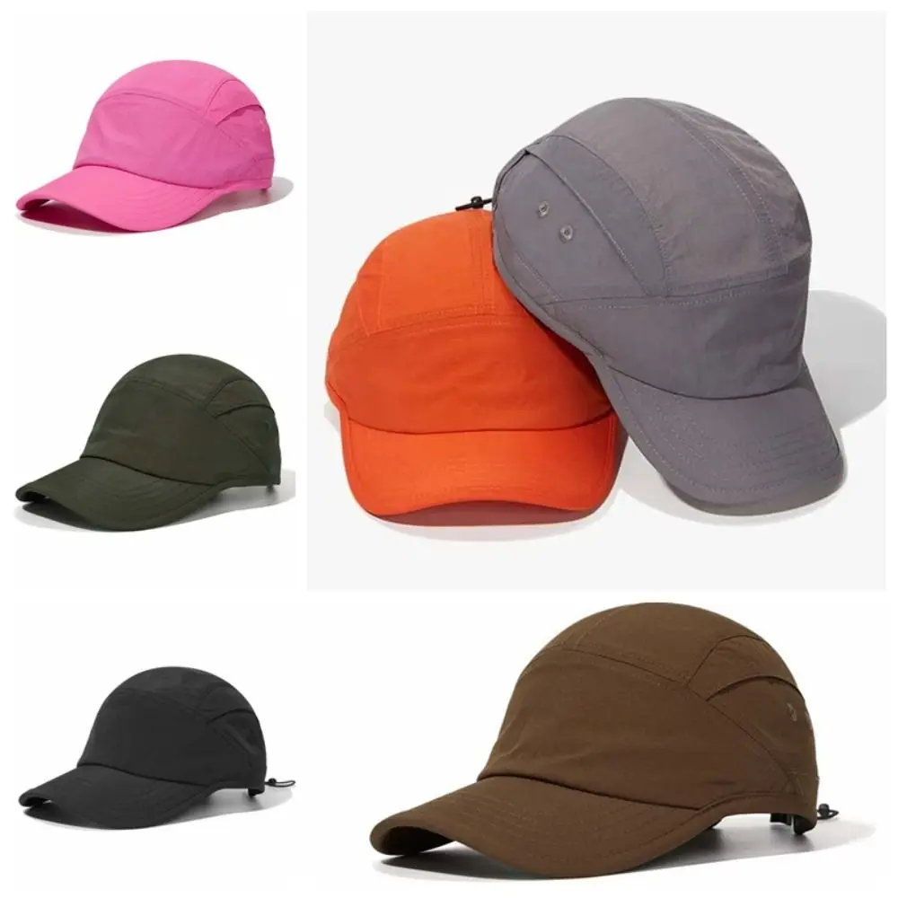 Men Women Breathable 5-Panel Cap Waterproof Drawstring Elastic Baseball Cap Nylon Adjustment Quick-dry Hat Outdoor Sports