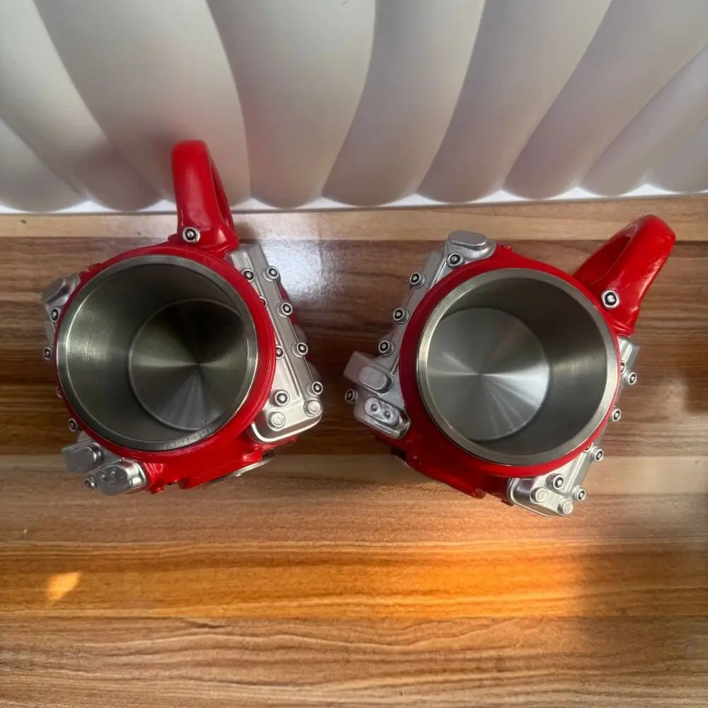 

Retro Engine Coffee Mug with Handle 300ML V8 Engines Stainless Steel Cup Realistic Design Double Wall Insulation Car Mug