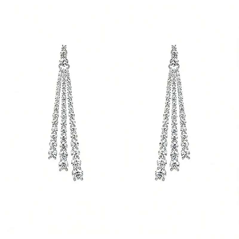 

Серьги BELLUX из серебра 925 пробы с синтетическим цирконом, в стиле «Метеоритный дождь», белые, с полным бриллиантовым паве, длинные, с кисточками, модные, элегантные