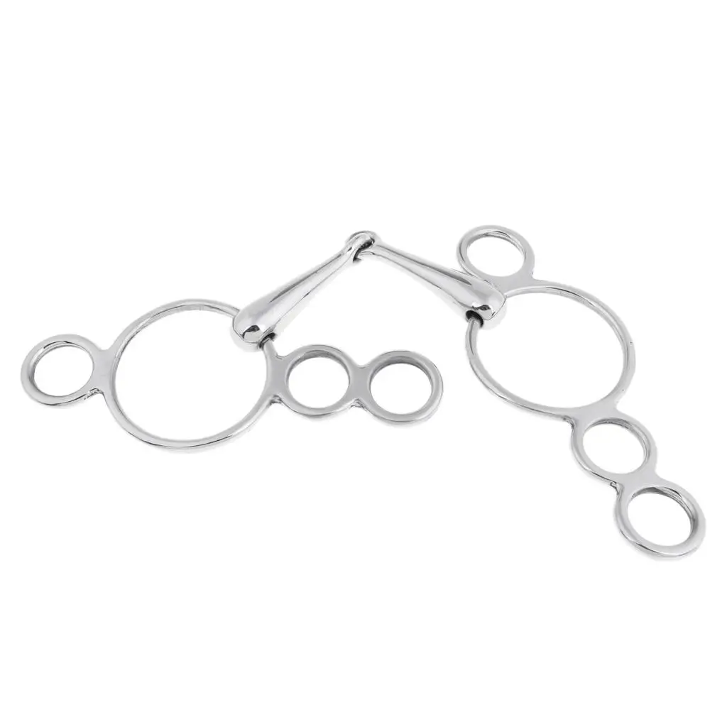 Horse English Tack Stainless Steel Gag Bit 27x18cm Mouth Horse Brake Equine Accessory for Training