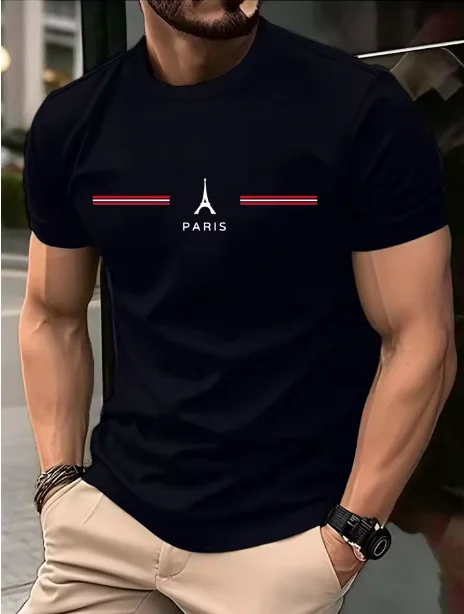 Summer Men's Quick-Drying T-shirt - 7A Grade Anti-Bacterial Mint-Scented High-End Fashion Lettered Print - Casual Daily Wear