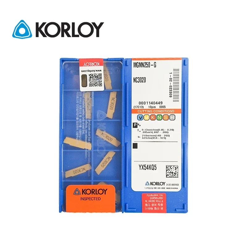 

10pcs KORLOY 100% Original MGMN250-G NC3020 NC3030 PC9030 H01 Multi Face Grooving Profil Machining CNC Carbide Turning Inserts