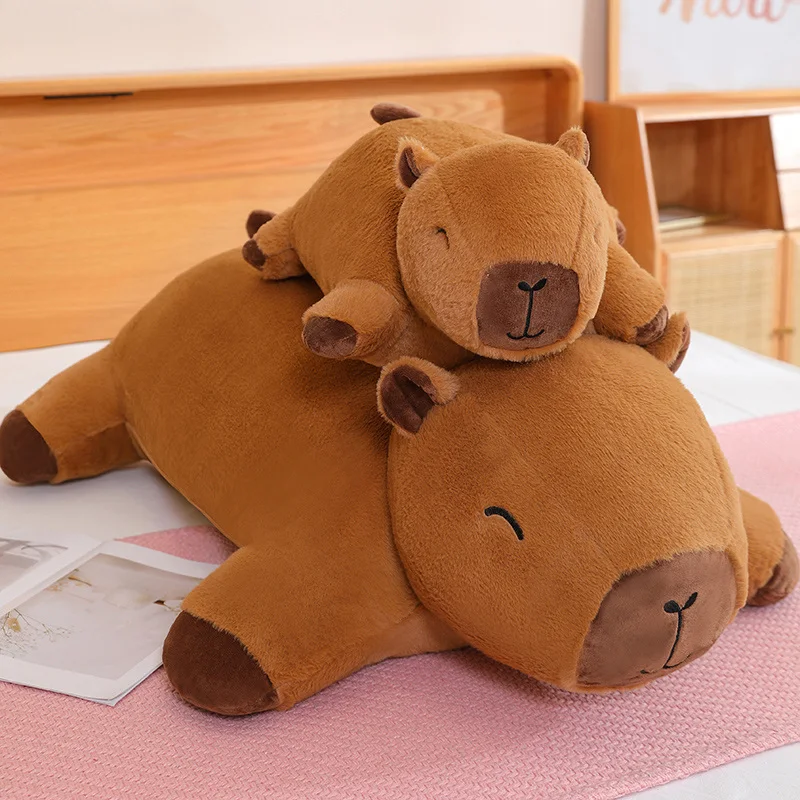 60/100cm Lovely Capybara Plush Toys Stuffed Doll Floor Mat Pillow Cushion Forest Animals Plush Toys for Friend Gift