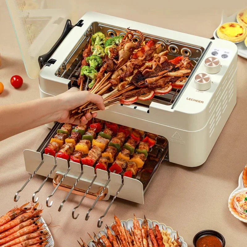 Electric Oven Shabu Barbecue Multi-functional Integrated Pot Household Rotary Barbecue Grill Skewer Grill Non-smoking Indoor