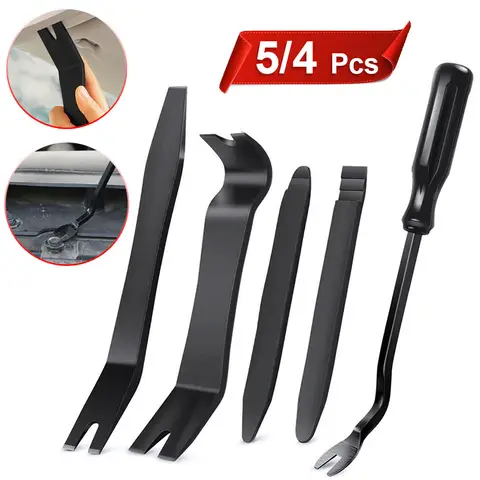 5/4 PCS Car Interior Trim Removal Kit, No-Scratch Removal Pry Tools for Door Panel, Car Clip Panel & Audio Dashboard Dismantle