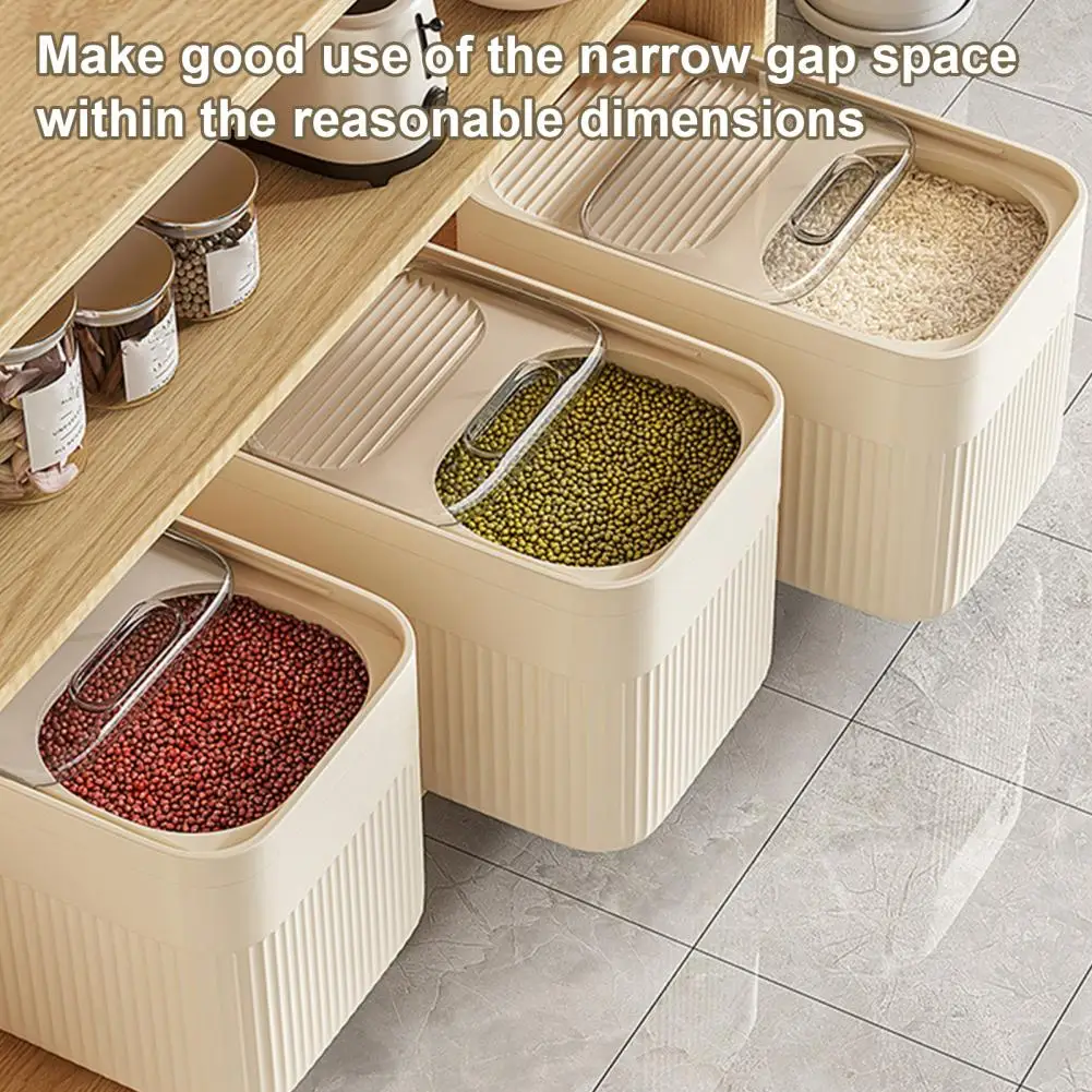 

Easy Pour Pet Food Storage Solution Capacity Rice Bucket with Measuring Cup Transparent Cover Food Grade Plastic Sealed for Long