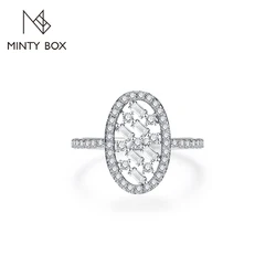 MINTYBOX New Pure 10k 14k 18k White Gold Moissanite Ring for Women Handmade Ring Engagement Au585 Diamond with Certificate