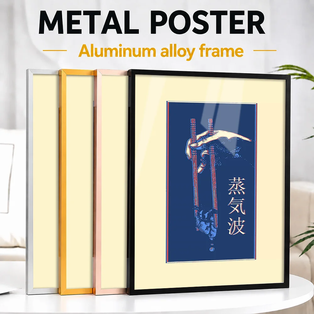 Soda Can Vaporwave Framed Metal Poster Personalized Photo Electric Night Style Wall Art For Kitchen Thoughtful Birthday Gift