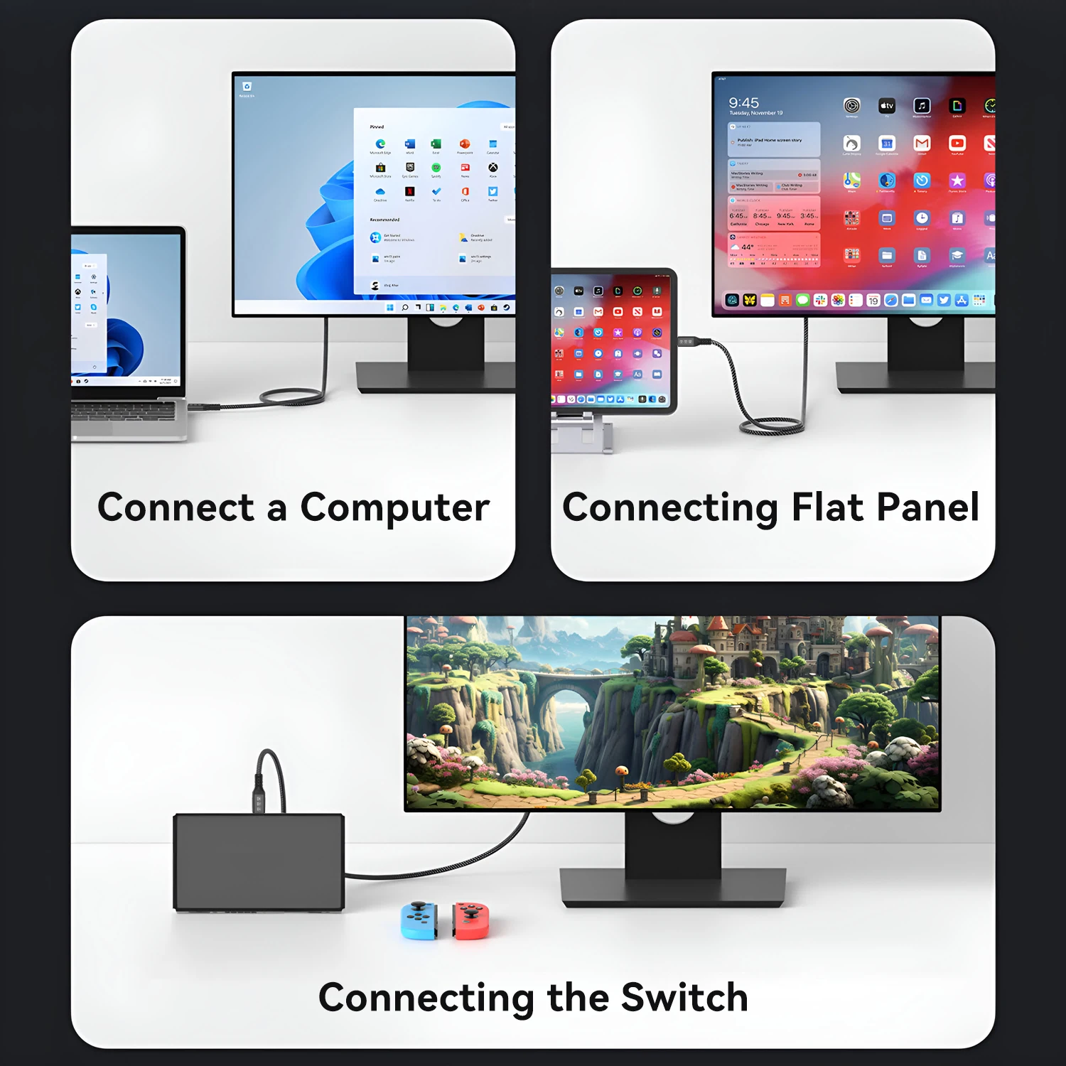 USB C Cable to USB C 3.2 Gen2×2 Type C Charging Cable, 20Gbps Data Transfer, 100W 20V/5A Fast Charging Cable, 4K@60Hz V