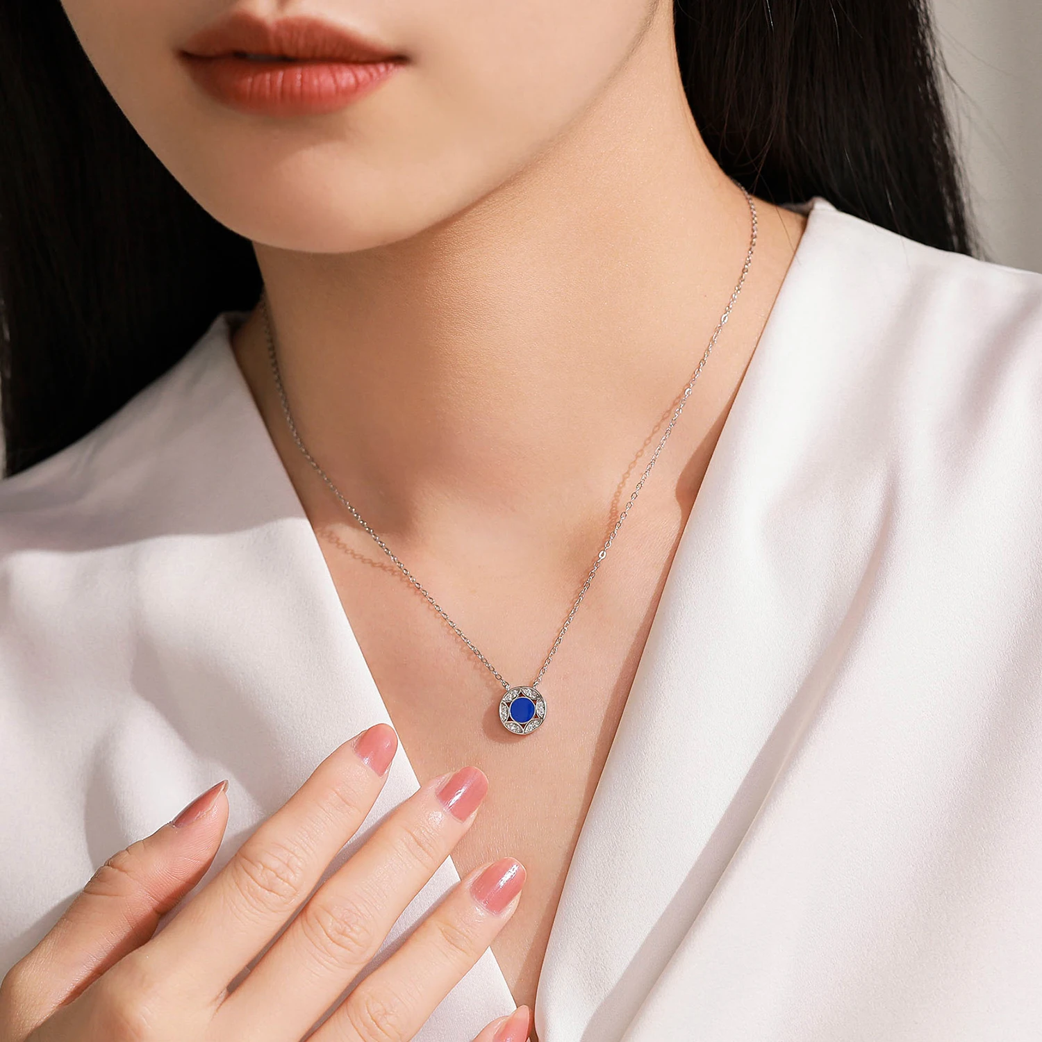 Ailmay 925 Sterling Silver Guardian Star Magic Array Pendant Necklace For Women Girls Anniversary Birthday Good Luck Gift